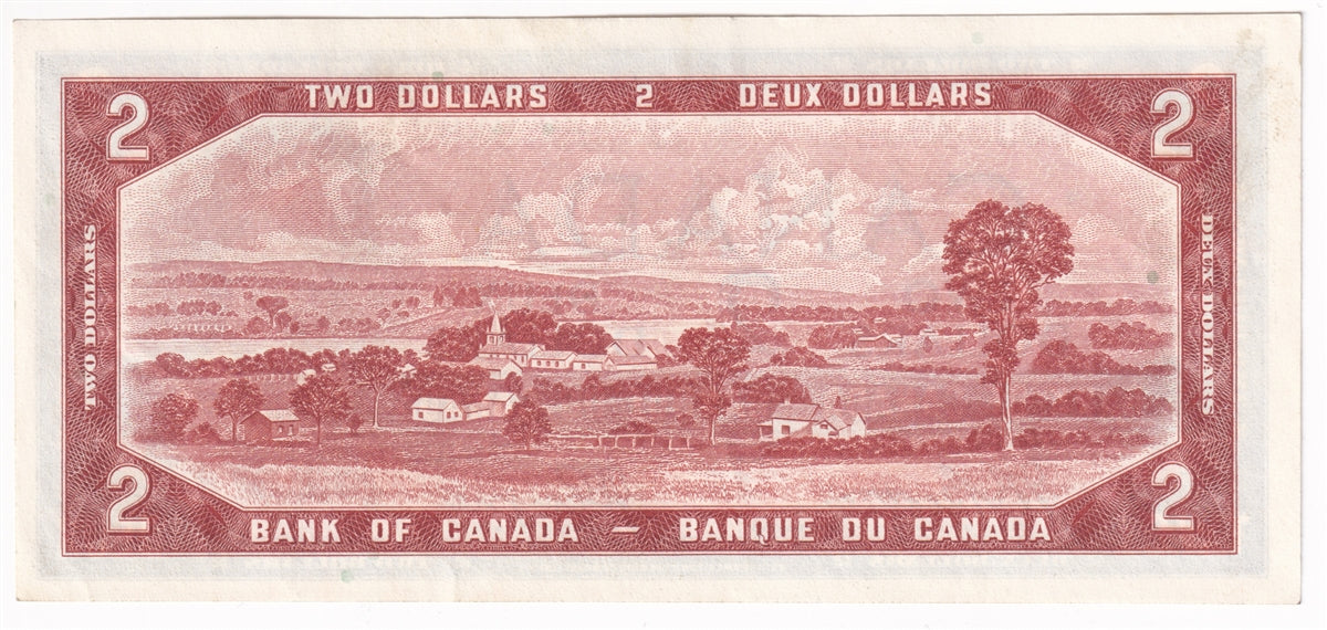BC-38a 1954 Canada $2 Coyne-Towers, R/B, Almost Uncirculated (AU50)