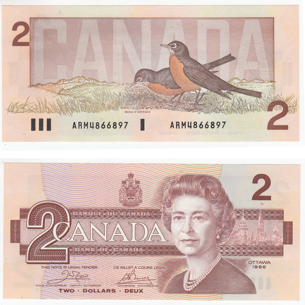 BC-55a 1986 Canada $2 Crow-Bouey, ARM, Choice Uncirculated (CUNC63)