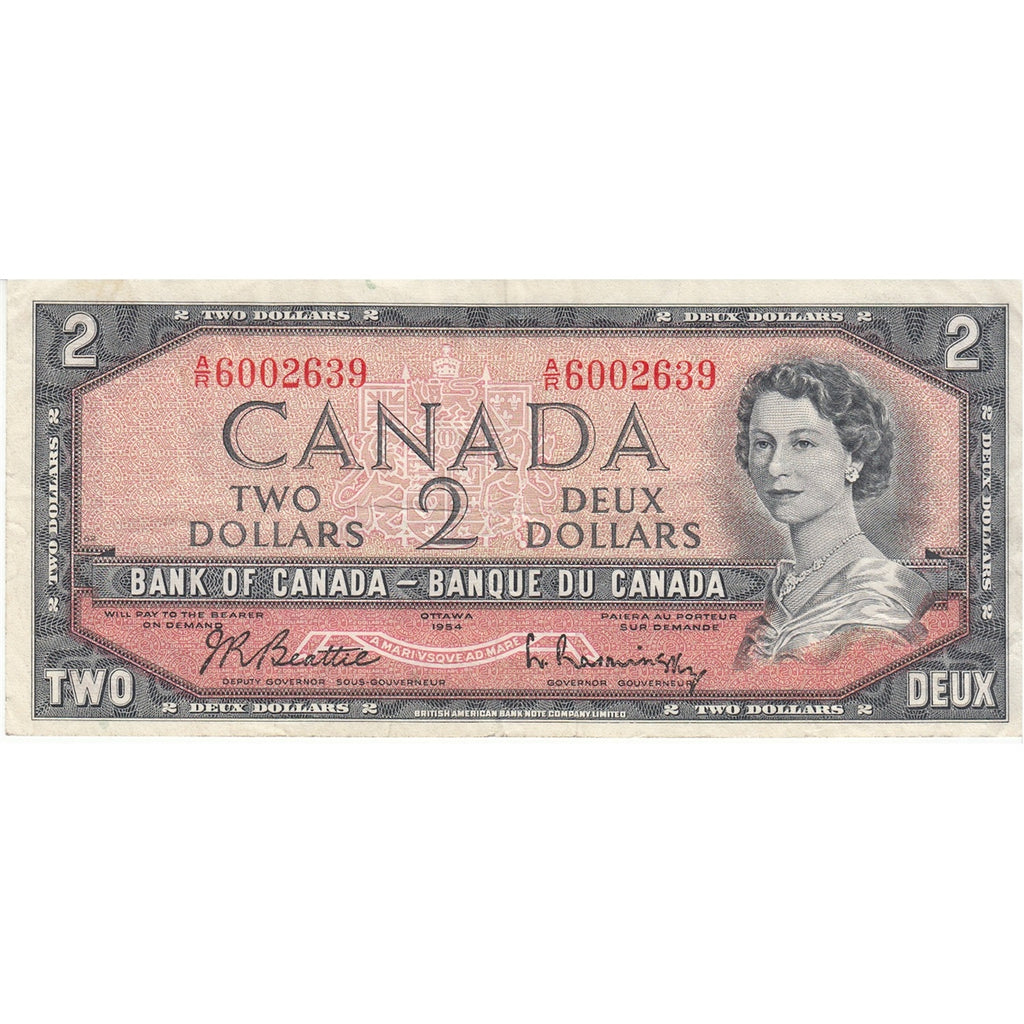 BC-38b 1954 Canada $2 Beattie-Rasminsky, A/R, VF