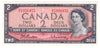 BC-38b 1954 Canada $2 Beattie-Rasminsky, B/R, Almost Uncirculated (AU50)