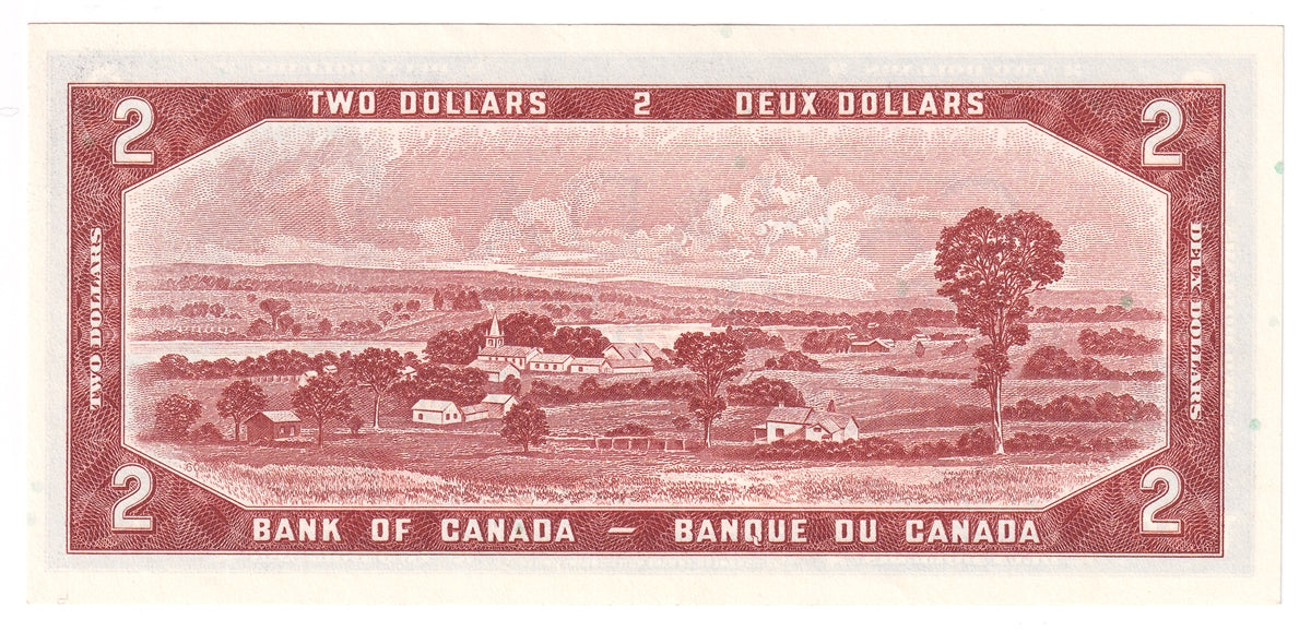 BC-38b 1954 Canada $2 Beattie-Rasminsky, B/R, Almost Uncirculated (AU50)