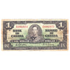 BC-21b 1937 Canada $1 Gordon-Towers, Narrow Panel, H/A, Circ