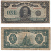 DC-25a 1923 Dominion $1 Hyndman-Saunders, Black Seal Group 1, Fine (F12)