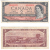 BC-38b 1954 Canada $2 Beattie-Rasminsky, G/R, F-VF (F15)