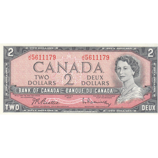 BC-38b 1954 Canada $2 Beattie-Rasminsky, J/U, Choice Uncirculated (CUNC63)