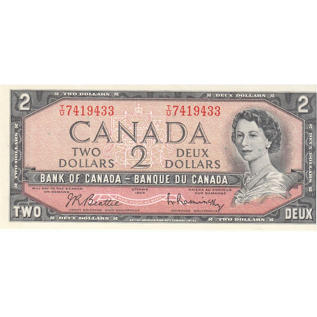 BC-38b 1954 Canada $2 Beattie-Rasminsky, T/U, Uncirculated (MS60)