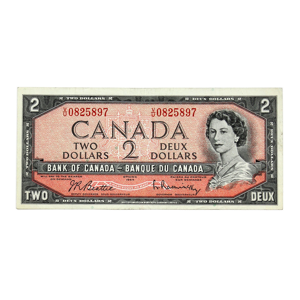 BC-38b 1954 Canada $2 Beattie-Rasminsky, V/U, CIRC
