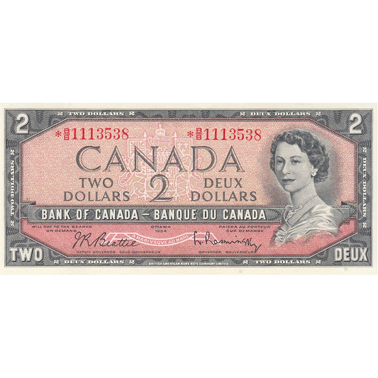 BC-38bA 1954 Canada $2 Beattie-Rasminsky, *B/B, Choice Uncirculated (CUNC63)