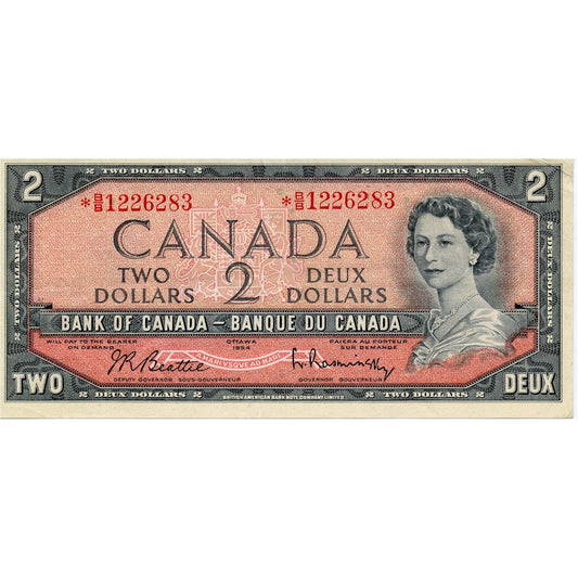 BC-38bA 1954 Canada $2 Beattie-Rasminsky, *B/B, EF