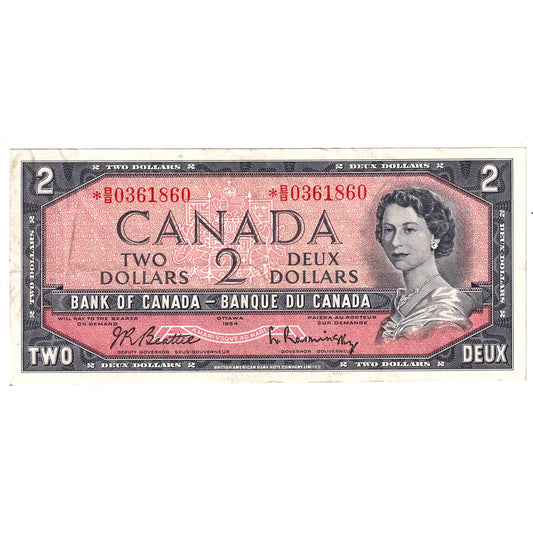 BC-38bA 1954 Canada $2 Beattie-Rasminsky, *B/B, EF-AU