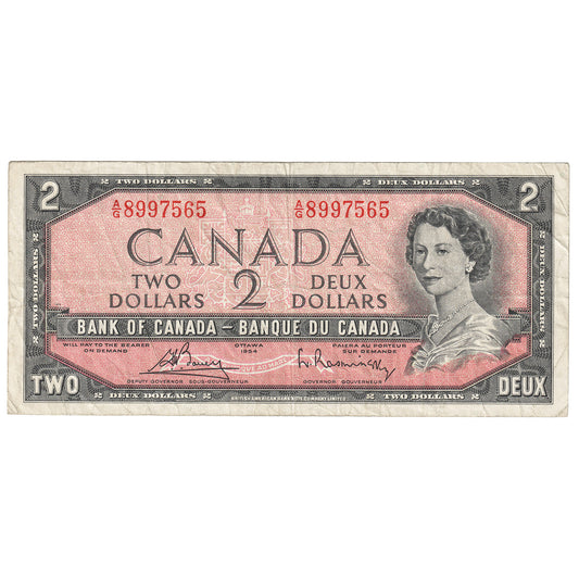 BC-38c 1954 Canada $2 Bouey-Rasminsky, A/G, F