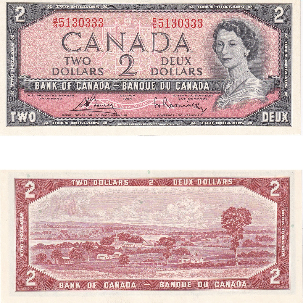 BC-38c 1954 Canada $2 Bouey-Rasminsky, B/G, Uncirculated (MS60)