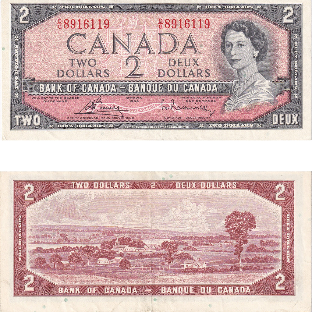BC-38c 1954 Canada $2 Bouey-Rasminsky, D/G, Extra Fine (EF40)