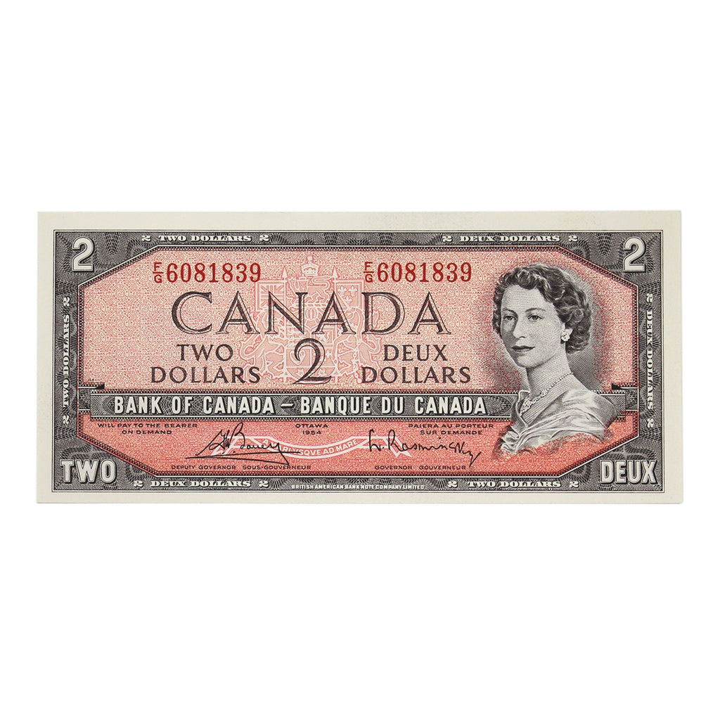 BC-38c 1954 Canada $2 Bouey-Rasminsky, F/G, Choice Uncirculated (CUNC63)