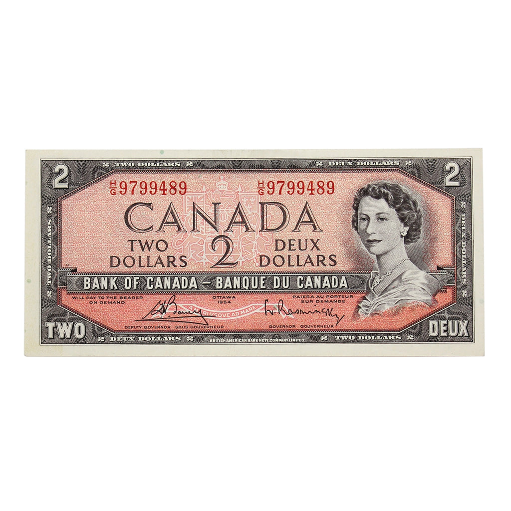 BC-38c 1954 Canada $2 Bouey-Rasminsky, H/G, Extra Fine (EF40)