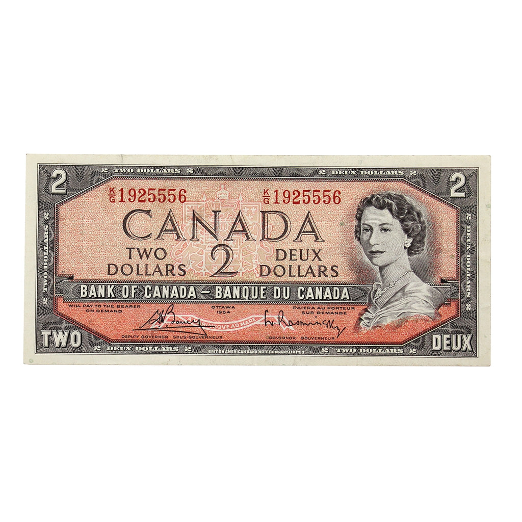BC-38c 1954 Canada $2 Bouey-Rasminsky, K/G, CIRC