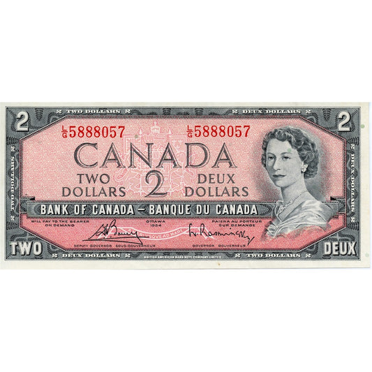 BC-38c 1954 Canada $2 Bouey-Rasminsky, L/G, AU-UNC