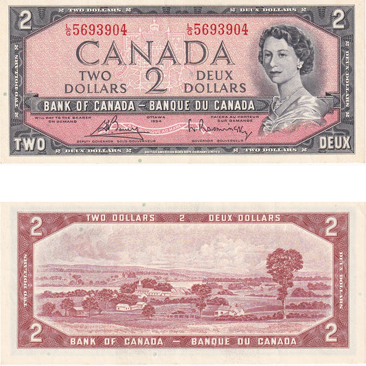 BC-38c 1954 Canada $2 Bouey-Rasminsky, L/G, EF