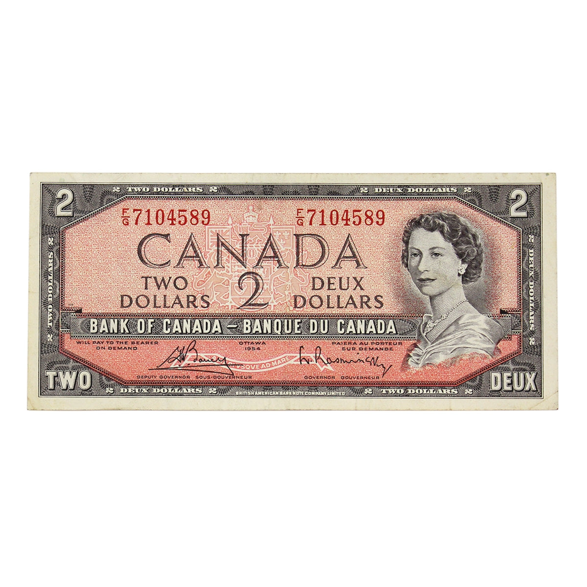 BC-38c 1954 Canada $2 Bouey-Rasminsky, F/G, CIRC