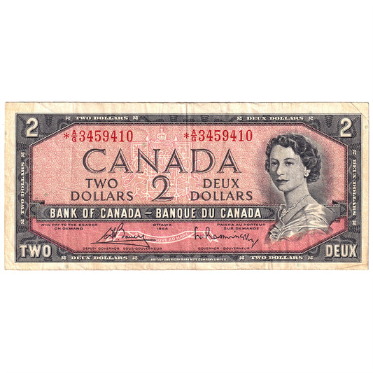 BC-38cA 1954 Canada $2 Bouey-Rasminsky, *A/G Above 3.2M, VF
