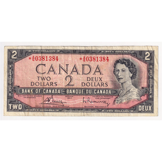 BC-38cA 1954 Canada $2 Bouey-Rasminsky, *A/G Below 0.4M, F-VF