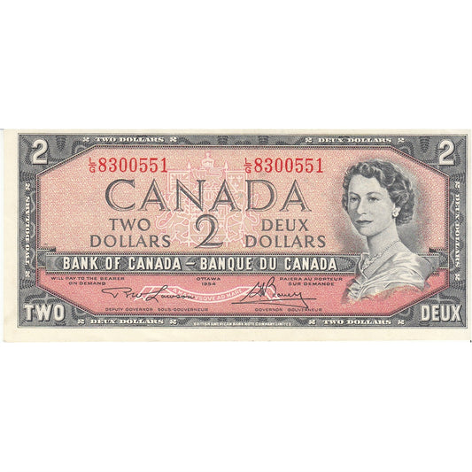 BC-38d 1954 Canada $2 Lawson-Bouey, L/G, AU