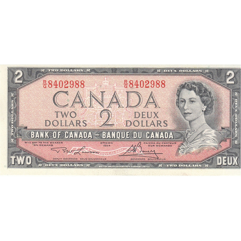 BC-38d 1954 Canada $2 Lawson-Bouey, R/G, Uncirculated (MS60)