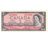 BC-38d 1954 Canada $2 Lawson-Bouey, U/G, Extra Fine (EF40)