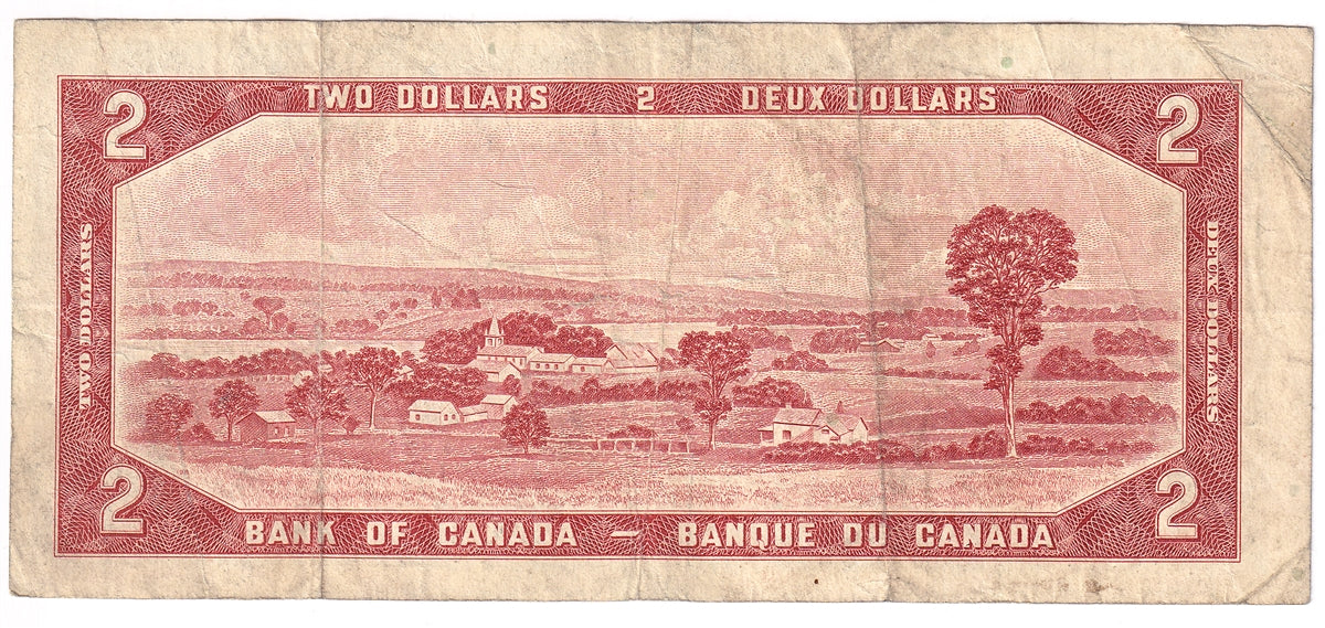 BC-38d 1954 Canada $2 Lawson-Bouey, V/G, Circ