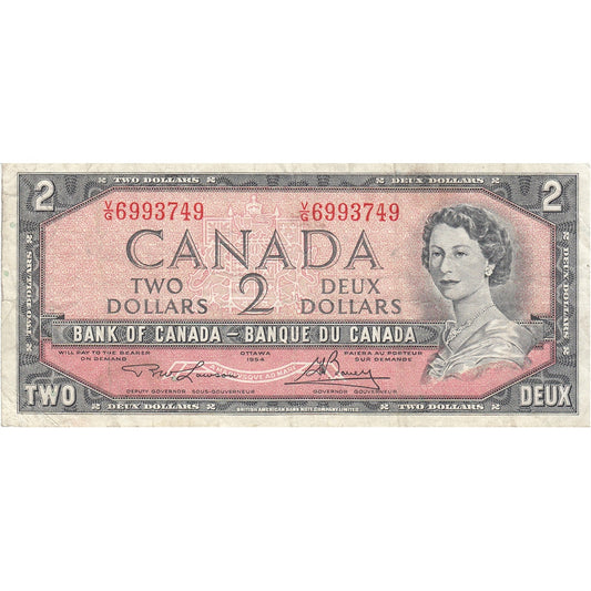 BC-38d 1954 Canada $2 Lawson-Bouey, V/G, F-VF