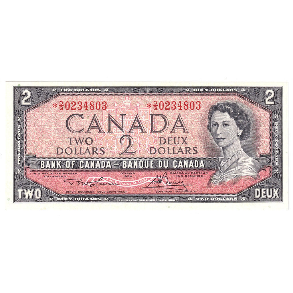 BC-38dA 1954 Canada $2 Lawson-Bouey, *O/G, Choice Uncirculated (CUNC63)