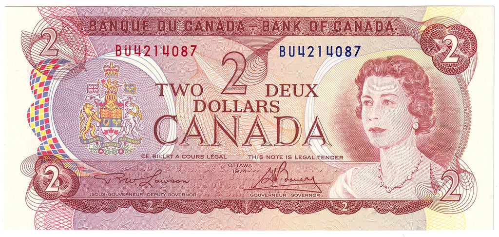 BC-47a 1974 Canada $2 Lawson-Bouey, BU, Uncirculated (MS60)