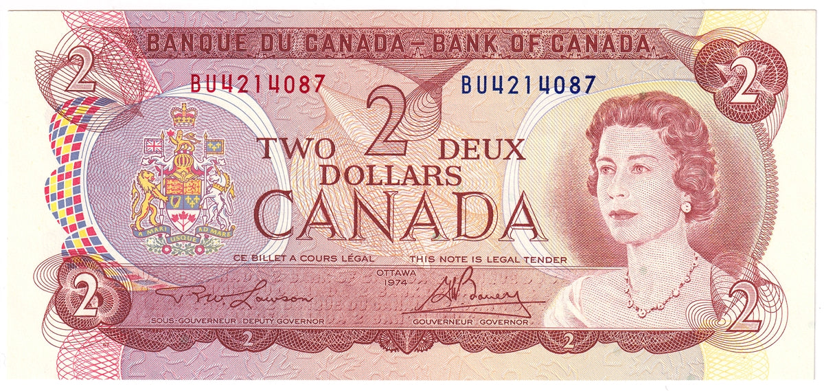BC-47a 1974 Canada $2 Lawson-Bouey, BU, Uncirculated (MS60)