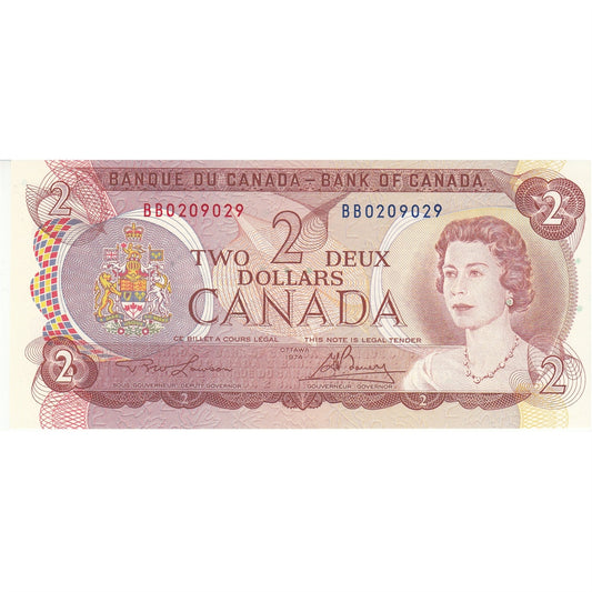 BC-47a 1974 Canada $2 Lawson-Bouey, BB, Choice Uncirculated (CUNC63)