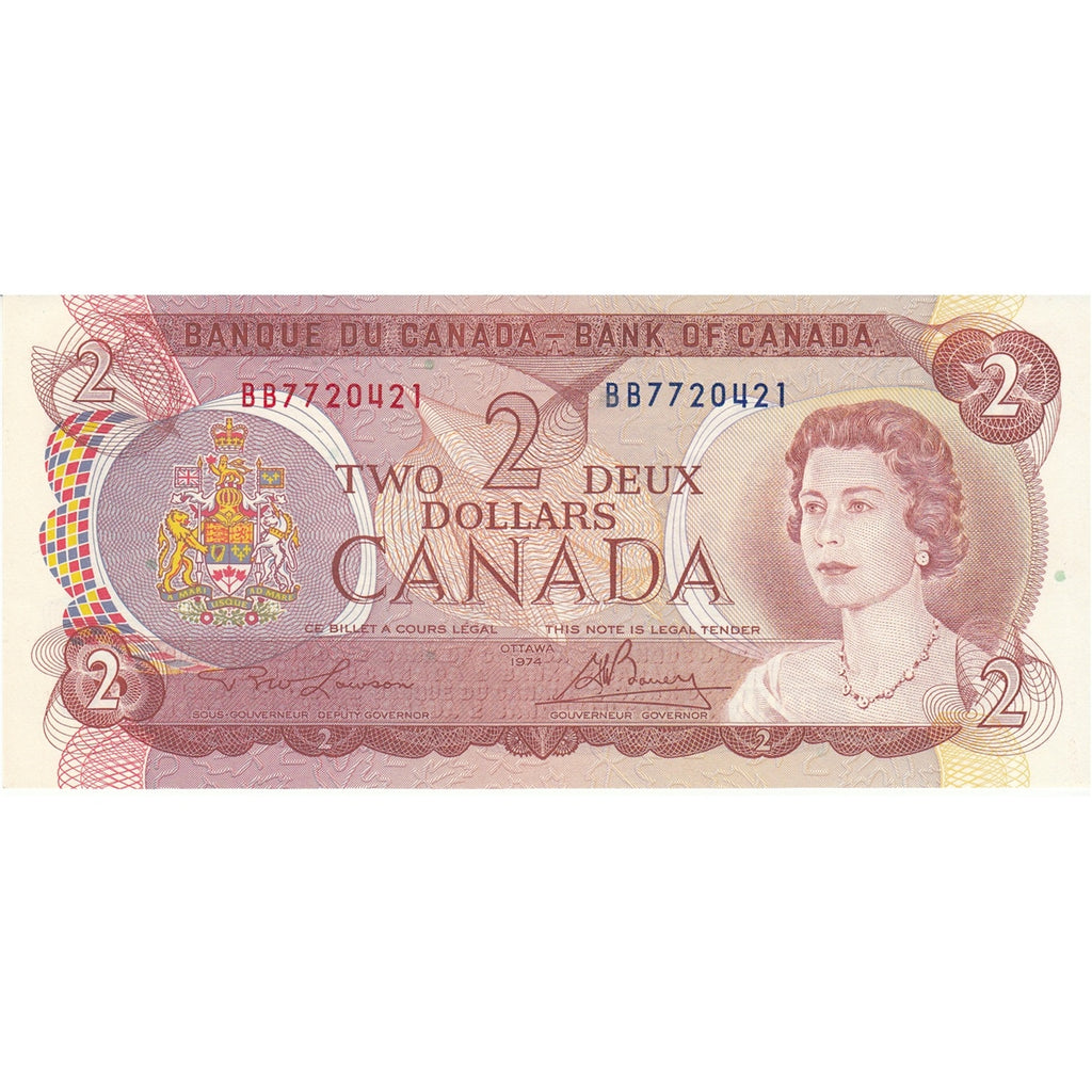 BC-47a 1974 Canada $2 Lawson-Bouey, BB, Uncirculated (MS60)