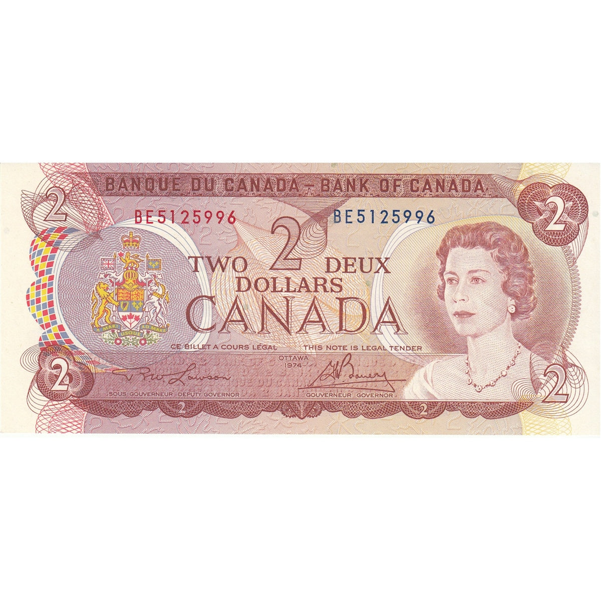 BC-47a 1974 Canada $2 Lawson-Bouey, BE, Uncirculated (MS60)