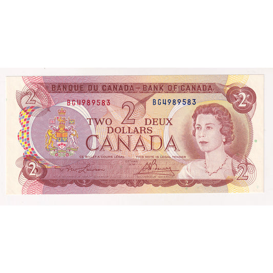 BC-47a 1974 Canada $2 Lawson-Bouey, BG, Choice Uncirculated (CUNC63)