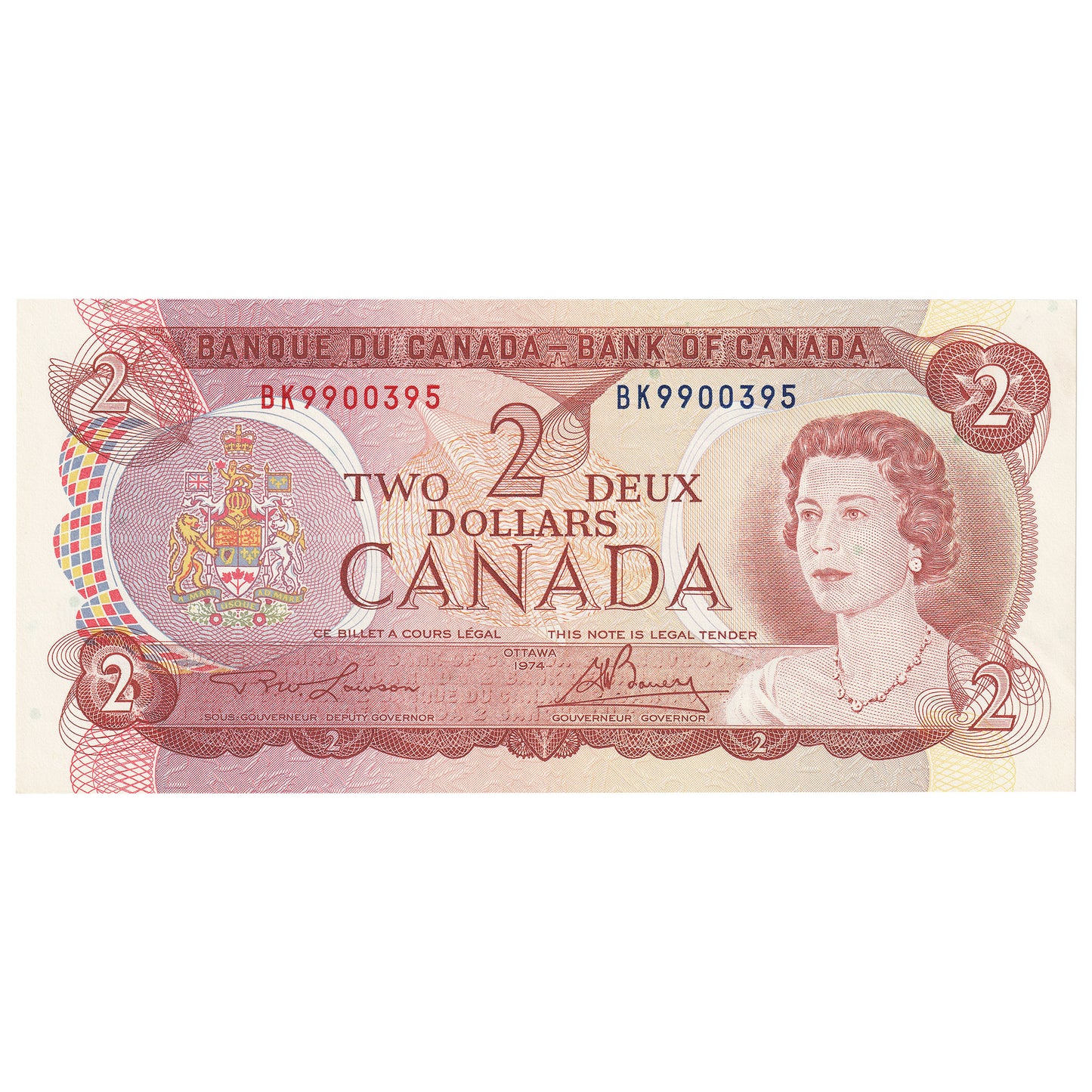 BC-47a 1974 Canada $2 Lawson-Bouey, BK, Uncirculated (MS60)