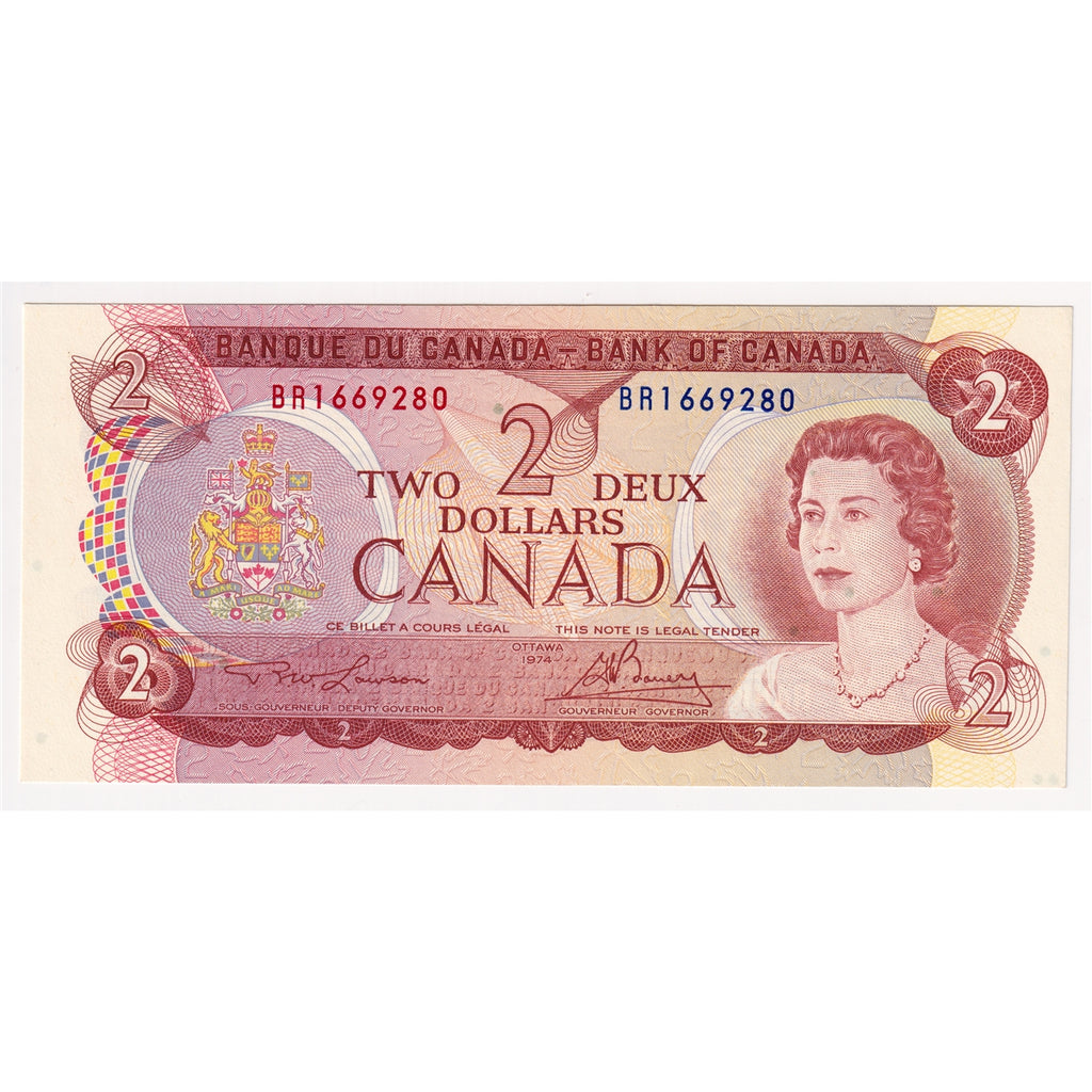 BC-47a 1974 Canada $2 Lawson-Bouey, BR, Uncirculated (MS60)