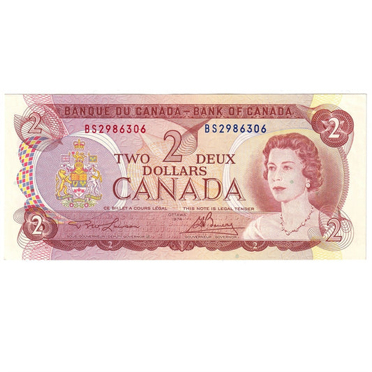 BC-47a 1974 Canada $2 Lawson-Bouey, BS, AU-UNC