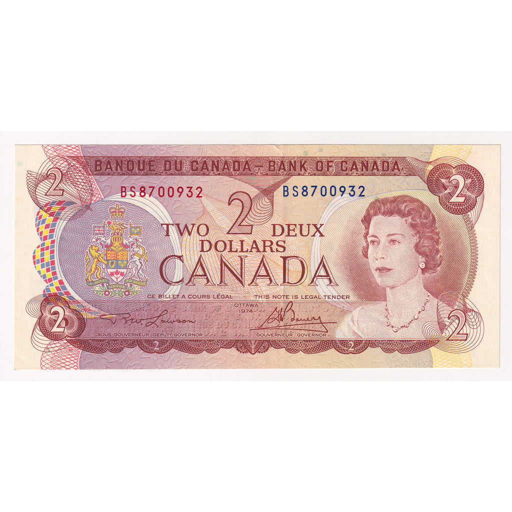 BC-47a 1974 Canada $2 Lawson-Bouey, BS, EF-AU (EF45)