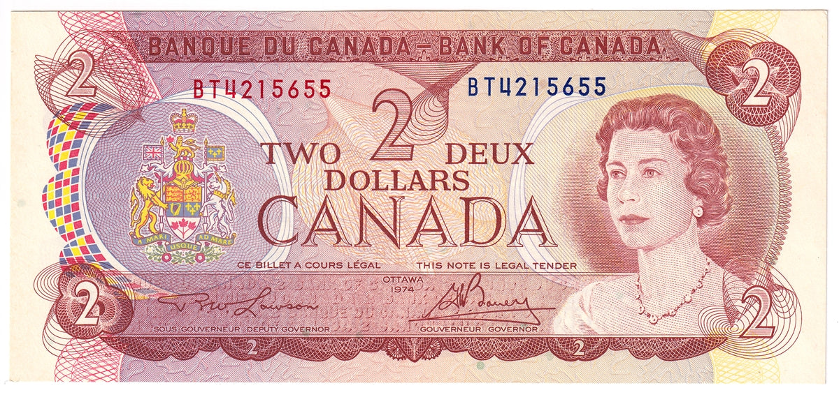 BC-47a 1974 Canada $2 Lawson-Bouey, BT, Uncirculated (MS60)