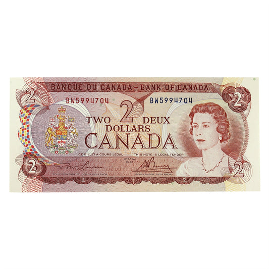 BC-47a 1974 Canada $2 Lawson-Bouey, BW, Choice Uncirculated (CUNC63)