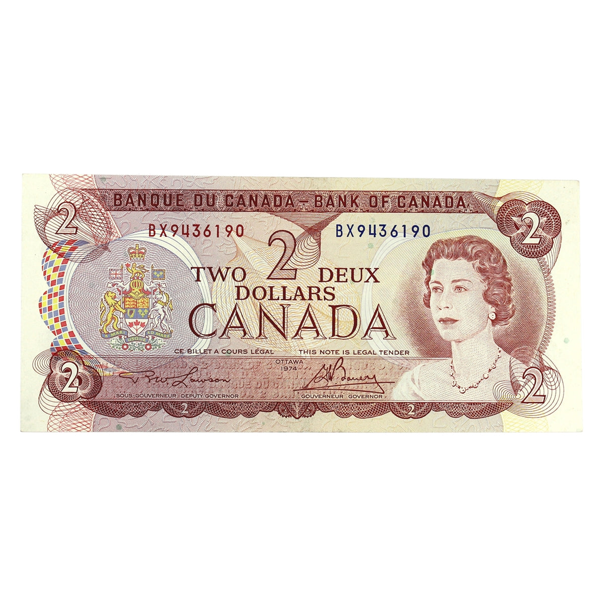 BC-47a 1974 Canada $2 Lawson-Bouey, BX, Extra Fine (EF40)