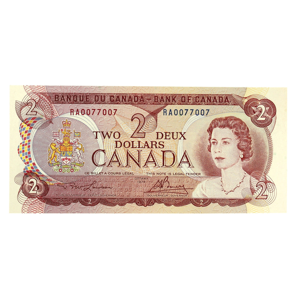 BC-47a 1974 Canada $2 Lawson-Bouey, RA, AU-UNC (AU55)