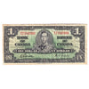 BC-21c 1937 Canada $1 Gordon-Towers, W/A, F-VF