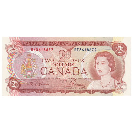 BC-47a 1974 Canada $2 Lawson-Bouey, RE, CUNC
