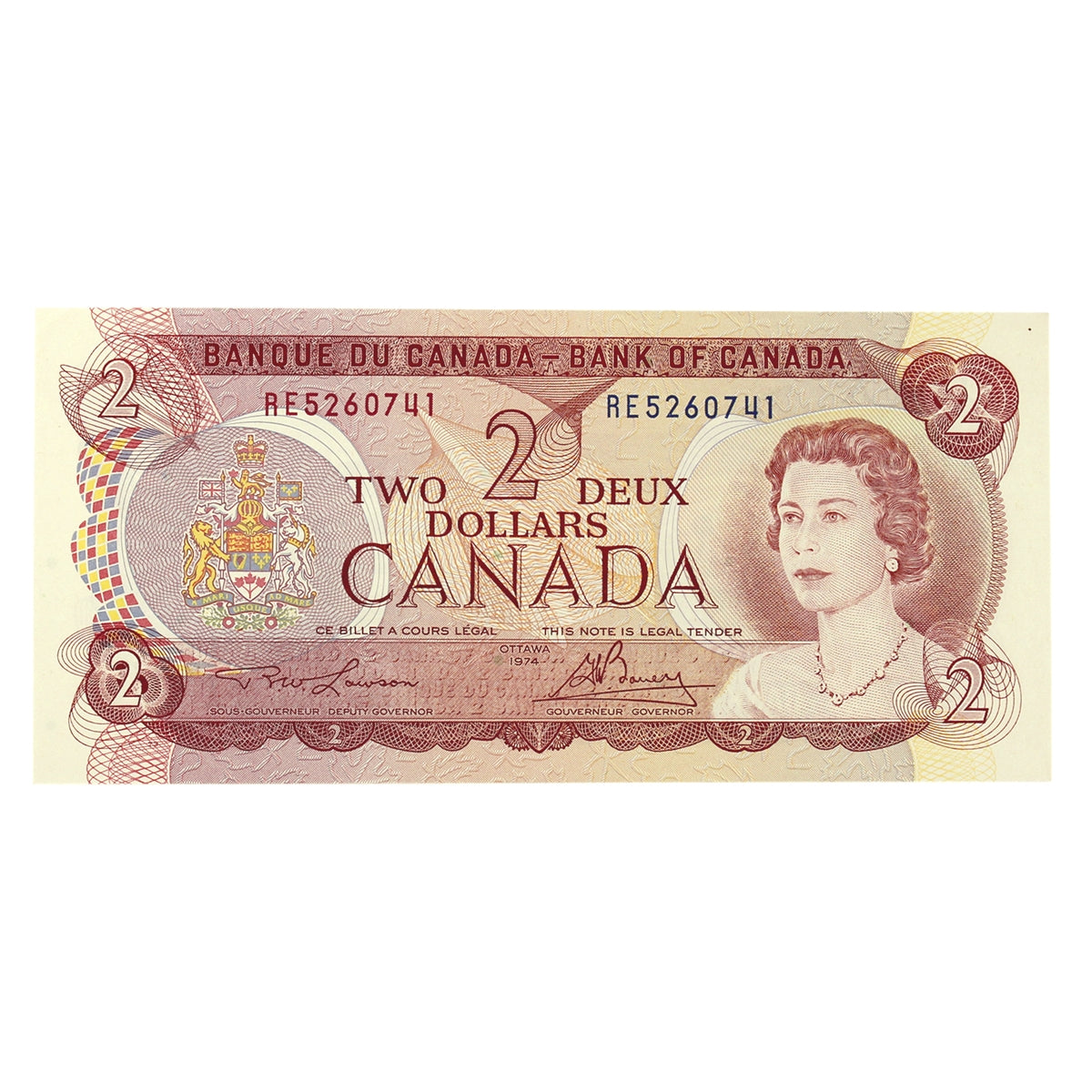 BC-47a 1974 Canada $2 Lawson-Bouey, RE, EF-AU (EF45)