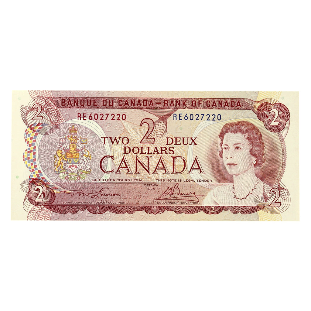 BC-47a 1974 Canada $2 Lawson-Bouey, RE, Uncirculated (MS60)