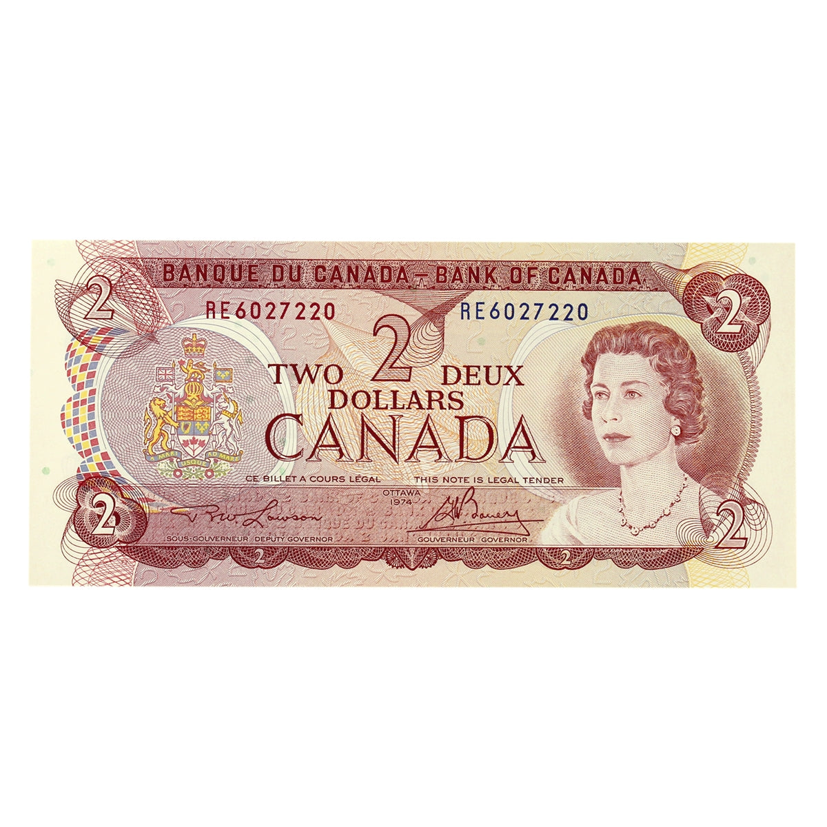 BC-47a 1974 Canada $2 Lawson-Bouey, RE, Uncirculated (MS60)
